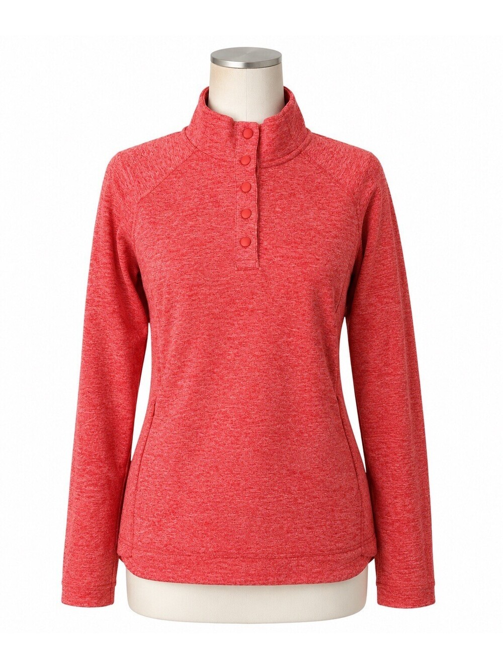 Duluth Trading Co. Women’s Red 1/4 Snap Pullover Thumbhole Top Size S